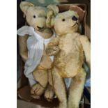 A large jointed teddy bear, 60cm and another