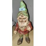 A 19th century German garden gnome in cast iron, height 35cm