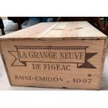Twelve bottles La Grange Neuve de Figeac Saint-Emilion 1997, in wooden case