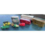 A Dinky Toys Austin Champ 674, boxed; Dinky Horse box (box a.f), a vintage German tinplated sea