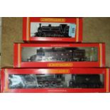 Three Hornby Railway 00-gauge locomotives, R.373, R.505 and R.186 (plastic on one box broken)