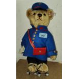 A Steiff limited edition Teddy Bear Willheim Telegram bear on roller skates 1214/1500 No 995316,