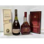 A 70cl bottle of Grand Armagnac Janneau VSOP, boxed; a 70cl bottle of Cognac PAULET VSOP, boxed