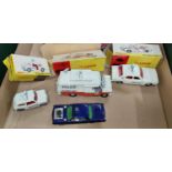 3 Dinky Police vehicles including "Police Accident Unit" "Ford Zodiac Car" and "Mini Cooper"(