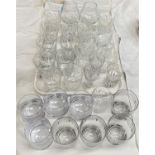 A selection of sets/part sets of cut glass tumblers; other glassware