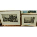 An early 19th century English School pencil and wash sketch, 19 x 24cm; another sketch of a