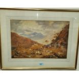 19th century Welsh School:  watercolour, Snowdon from Capel Curig, c. 1840, 32 x 47cm, framed;
