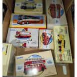 A selection of boxed Corgi Classics and other Corgi buses, Brewery vans etc, 8 in total