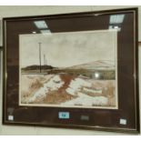 Bridget McHale: Winter Landscape watercolour, signed, dated, framed & glazed, 27 x 36cm