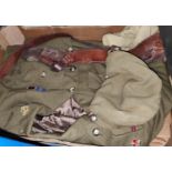 An RAMC officers jacket, cap and Sam Browne belt, other militaria