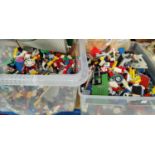 A very large selection of Lego pieces including Lego Star Wars AT-AT and X-Wing instructions and