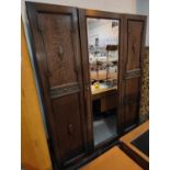 A 1930's William and Mary style ok triple wardrobe (no cornice)