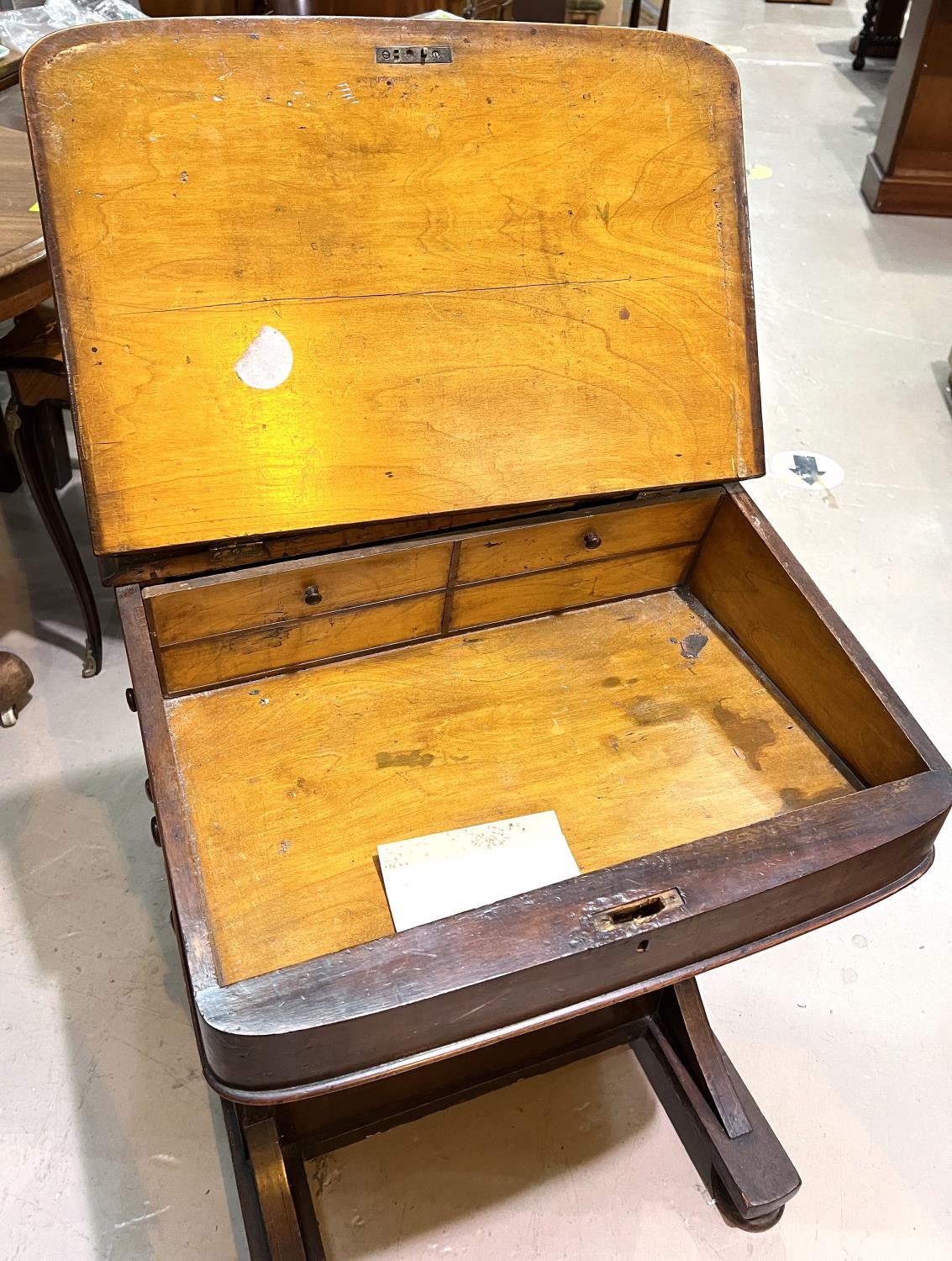 An inlaid Victorian Davenport writing desk with four drawers - Image 3 of 4