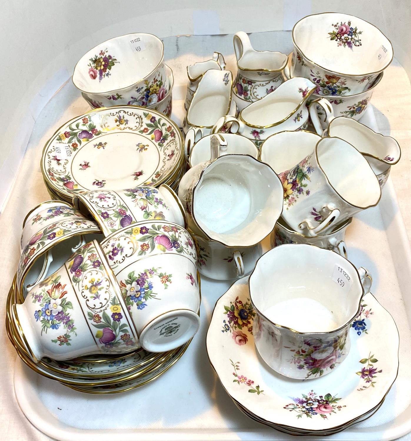 A selection of Royal Worcester "Hammersley" teaware decorated in the "Dresden Sprays" manner:  a set - Image 2 of 2