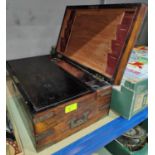 A 19th century lap desk in brass bound rosewood