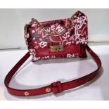 MICHAEL KORS - CECE Graffiti print leather small shoulder bag in red with tags