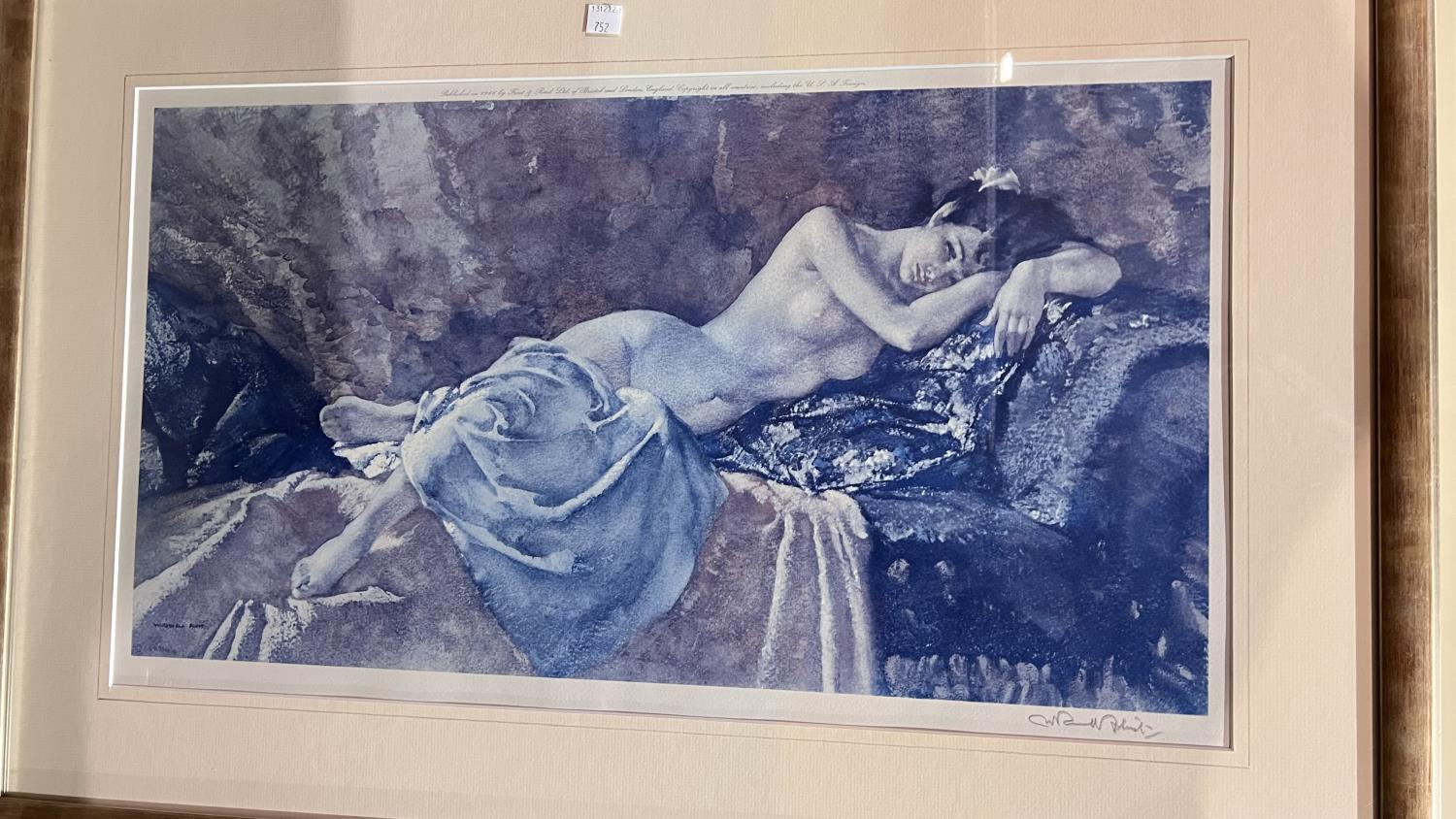 After Sir William Russell Flint, (1880-1969) "Nude One" and "Recling Nude II" pair of artists signed - Image 3 of 3