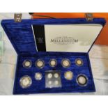 Royal Mint 2000 Millennium Silver collection inc Maundy set, COA, boxed