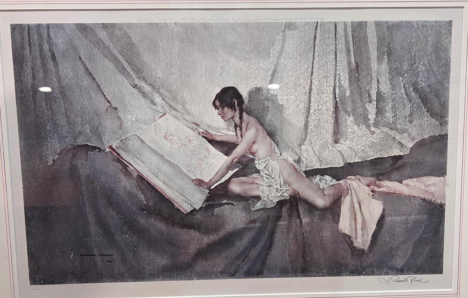 After Sir William Russell Flint, (1880-1969) "New Model Inspecting Drawings of her Predecessor" - Image 2 of 3