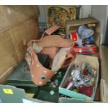 A selection of vintage toys, boxed Dumbo The Blowing Elephant, diecast vehicles, marbles etc