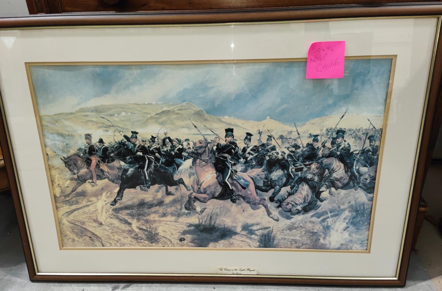 a large Charge of the Light Brigade print framed and glazed, A Canon digital camera, another, a - Image 2 of 2