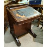 An inlaid Victorian Davenport writing desk with four drawers