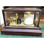 A barograph in glass case with paper drawer, by Caselli, London