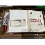 Two boxes of stamp albums