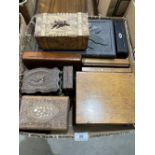 A collection of treen boxes
