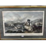 A framed engraving, Sheep Washing after Andsdell 18' x 29½'