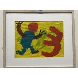 NAN FRANKEL. BRITISH 1921-2000 Running figure. Watercolour on paper 12' x 16'