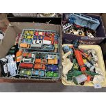 A collection of playworn diecast model vehicles