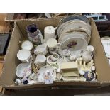 Three boxes of miscellaneous ceramics