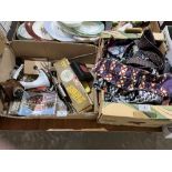 A box of sundries and a box of silk ties