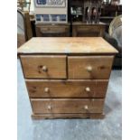 A pine chest of drawers. 32' wide