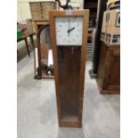 An industrial style electric longcase clock, the dial marked Gent, Leicester. 51' high