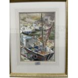 A.M. EVANS. BRITISH 20TH CENTURY Brixham Harbour. Signed. Watercolour 14' x 10'