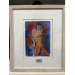 NAN FRANKEL. BRITISH 1921-2000 A female nude. Mixed media on paper 8' x 5¾'. Prov: The artist's