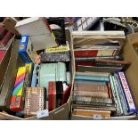 Two boxes of games, books, records and sundries