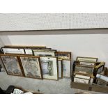 A large quantity of framed pictures