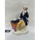 A 19th century Staffordshire figure of Mr Dick (Charles Dickens-David Copperfield). 7' high