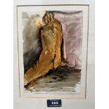 NAN FRANKEL. BRITISH 1921-2000 Nude study. Signed. Watercolour 8' x 5¾'. Prov: The artist's studio