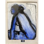 NAN FRANKEL. BRITISH 1921-2000 Female nude study. Watercolour 15' x 11½'. Prov: The artist's studio