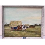 W.H.E. TURRELL Harvest scene. Signed. Oil on board. 13½' x 16½'