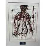 NAN FRANKEL. BRITISH 1921-2000 Figure study. Signed. Watercolour. 8¼' x 5¾'. Prov: The artist's