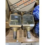 A pair of 19th century brass coach lamps (A.F.)