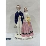 A 19th century Staffordshire Prince and Princess group. 10¼' high