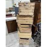 Five wooden crates