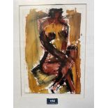 NAN FRANKEL. BRITISH 1921-2000 Figure study. Watercolour 11' x 7½'. Prov: The artist's studio