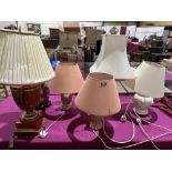 Six table lamps